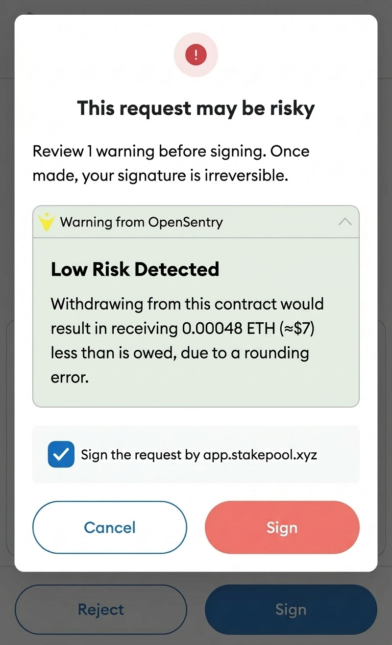 OpenSentry low risk warning